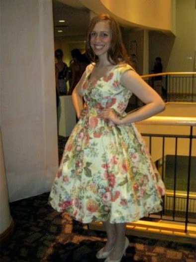 "Vintage Vogue" dress. The floral cotton sateen was originally intentioned as sofa covering.